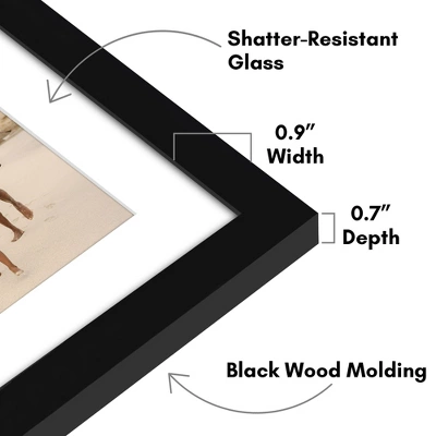 Americanflat 5.5x14 Collage Picture Frame With Shatter-Resistant Glass - Fits Three 4x4 Photos Or One 5.5x14 Photo - Signature Collection - White 4 Americanflat 5.5x14 Collage Picture Frame With Shatter-Resistant Glass - Fits Three 4x4 Photos Or One 5.5x14 Photo - Signature Collection - White - Image 2