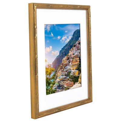 Americanflat 11x14 Picture Frame With Bamboo Design And Shatter-Resistant Glass - Use As 8x10 Frame With Mat Or Display 11x14 Photo Without Mat - Gold 8 Americanflat 11x14 Picture Frame With Bamboo Design And Shatter-Resistant Glass - Use As 8x10 Frame With Mat Or Display 11x14 Photo Without Mat - Gold - Image 6