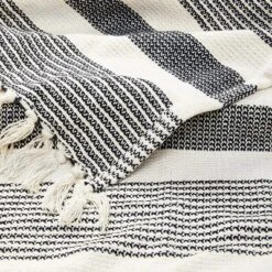 Americanflat Striped Throw Blanket For Couch In Black And White 50" X 60" - All Seasons Lightweight Cozy Soft Blankets & Throws For Bed And Sofa -Americanflat GUEST 8d77e67c a6b1 46e4 8dda f8d1b43a996d