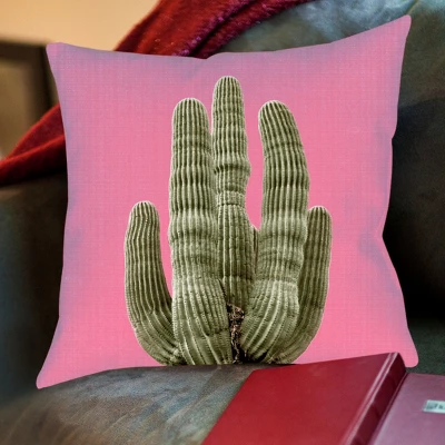 Americanflat Cactus On Pink And Cactus On Yellow By LILA + LOLA Set Of 2 Throw Pillows 3 Americanflat Cactus On Pink And Cactus On Yellow By LILA + LOLA Set Of 2 Throw Pillows