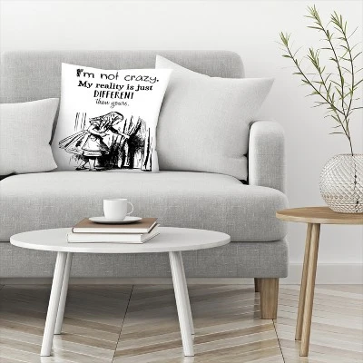 Alice In Wonderland Im Not Crazy By Tanya Shumkina Throw Pillow - Americanflat 4 Alice In Wonderland Im Not Crazy By Tanya Shumkina Throw Pillow - Americanflat - Image 2