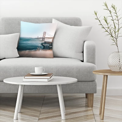 Golden Gate In Sunrise By Tanya Shumkina Throw Pillow - Americanflat 4 Golden Gate In Sunrise By Tanya Shumkina Throw Pillow - Americanflat - Image 2