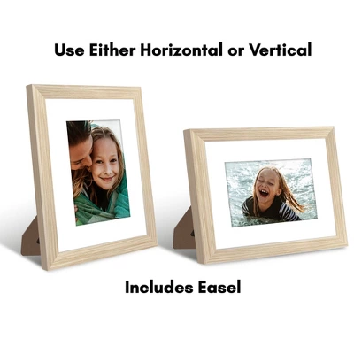 Americanflat 8x10 Picture Frame - Use As 5x7 Frame With Mat Or Display 8x10 Photo Without Mat -- Photo Frames For Tabletop And Wall - Natural Oak 5 Americanflat 8x10 Picture Frame - Use As 5x7 Frame With Mat Or Display 8x10 Photo Without Mat -- Photo Frames For Tabletop And Wall - Natural Oak - Image 3