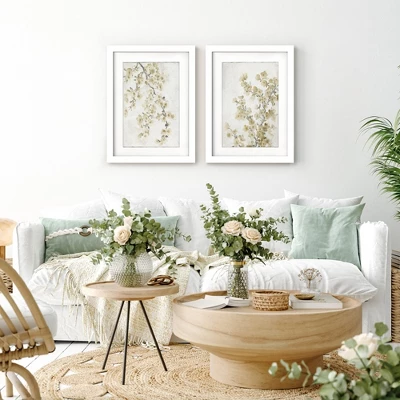 Americanflat Neutral Cherry Blossoms By World Art Group - 2 Piece Gallery Framed Print Art Set 3 Americanflat Neutral Cherry Blossoms By World Art Group - 2 Piece Gallery Framed Print Art Set