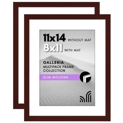 Americanflat 11x14 Picture Frame With Polished Plexiglass - Set Of 2 - Use As 8x11 Frame With Mat Or Display 11x14 Photo Without Mat - Mahogany 3 Americanflat 11x14 Picture Frame With Polished Plexiglass - Set Of 2 - Use As 8x11 Frame With Mat Or Display 11x14 Photo Without Mat - Mahogany