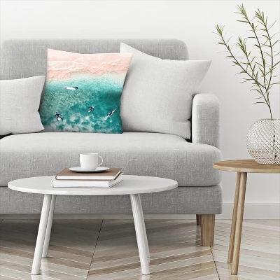 Aerial View Of Surfers On Waves By Tanya Shumkina Throw Pillow - Americanflat 4 Aerial View Of Surfers On Waves By Tanya Shumkina Throw Pillow - Americanflat - Image 2