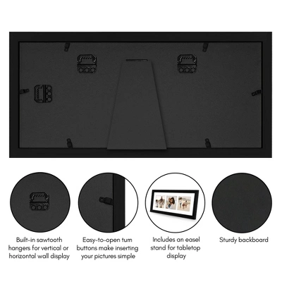 Americanflat 5.5x14 Collage Picture Frame With Shatter-Resistant Glass - Fits Three 4x4 Photos Or One 5.5x14 Photo - Signature Collection - White 7 Americanflat 5.5x14 Collage Picture Frame With Shatter-Resistant Glass - Fits Three 4x4 Photos Or One 5.5x14 Photo - Signature Collection - White - Image 5