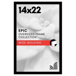 Americanflat 14x22 Picture Frame With Polished Plexiglass - Black Picture Frame - Wide Photo Frames Made Of Engineered Wood For Vertical Or Horizontal