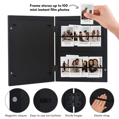 Americanflat 9x11 Picture Frame With Storage - Fits Four 2x3 Instant-Print Photos - Quick Change Storage Frame Holds Up To 100 Photos - Black 5 Americanflat 9x11 Picture Frame With Storage - Fits Four 2x3 Instant-Print Photos - Quick Change Storage Frame Holds Up To 100 Photos - Black - Image 3