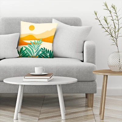 Alpine Sunset Sq Yellow By Modern Tropical Throw Pillow - Americanflat 4 Alpine Sunset Sq Yellow By Modern Tropical Throw Pillow - Americanflat - Image 2