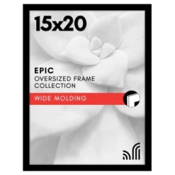 Americanflat 15x20 Picture Frame With Polished Plexiglass - Black Picture Frame - Wide Photo Frames Made Of Engineered Wood For Vertical Or Horizontal