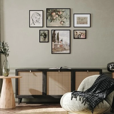 Americanflat 6 Piece Vintage Gallery Wall Art Set - Chickadee, Apple Tree Watercolor, Portrait Sketch, Afghan Rug By Maple + Oak 2 Americanflat 6 Piece Vintage Gallery Wall Art Set - Chickadee, Apple Tree Watercolor, Portrait Sketch, Afghan Rug By Maple + Oak