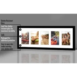 Americanflat 8x24 Collage Picture Frame With Shatter-Resistant Glass - Fits Five 4x6 Photos Or One 8x24 Picture - Signature Collection - Black -Americanflat GUEST b2d46213 7433 4e65 ab46 4e1d3ae55746