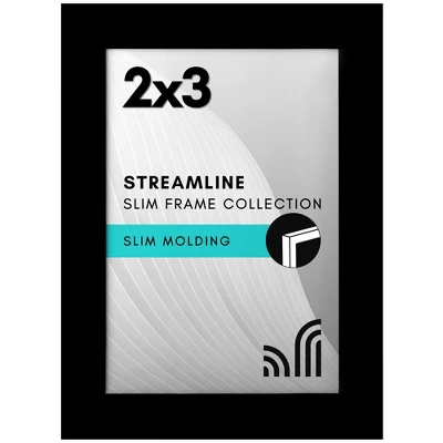 Americanflat 2x3 Picture Frame With Polished Crystal-Clear Glass - Streamline - Thin Border Photo Frame - Easel Stand Included - Black 3 Americanflat 2x3 Picture Frame With Polished Crystal-Clear Glass - Streamline - Thin Border Photo Frame - Easel Stand Included - Black