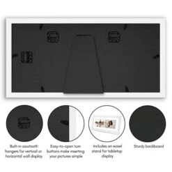 Americanflat 4x6 Double Picture Frame - Fits Two 4x6 Photos Or Use As One 6x14 Frame -- Collage Frames For Tabletop And Wall Display - White -Americanflat GUEST b4c5517d 760a 45da 8c84 3948a2ba2877