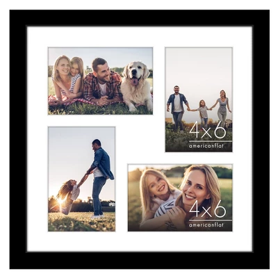Americanflat 4x6 Collage Picture Frame With Shatter-Resistant Glass - Fits Four 4x6 Photos Or Use As One 12x12 Picture Frame - Black 3 Americanflat 4x6 Collage Picture Frame With Shatter-Resistant Glass - Fits Four 4x6 Photos Or Use As One 12x12 Picture Frame - Black