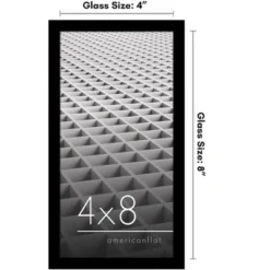 Americanflat 4x8 Picture Frame - Streamline Collection - Thin Border Photo Frame For Tabletop And Wall Display - Black