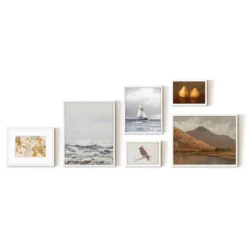 Americanflat 6 Piece Vintage Gallery Wall Art Set - White Caps, New Hampshire Autumn, Small Ship, Oranges Lemons By Maple + Oak -Americanflat GUEST ba4cc4a6 c8d2 443e 9c1f 1ed935ae8311
