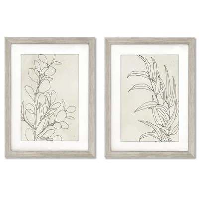Botany Sketches By Karyn Panganiban - 2 Piece Gallery Framed Print Art Set 3 Botany Sketches By Karyn Panganiban - 2 Piece Gallery Framed Print Art Set