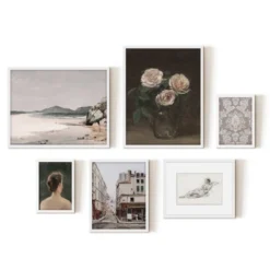Americanflat 6 Piece Vintage Gallery Wall Art Set - Three Pink Roses, Brazillian Beachscape Street Corner Reclining Woman By Maple + Oak 13 Americanflat 6 Piece Vintage Gallery Wall Art Set - Three Pink Roses, Brazillian Beachscape Street Corner Reclining Woman By Maple + Oak -Americanflat GUEST baf3e2d7 1d39 458f 8b0d 5641c7134de0
