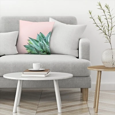 Agave On Pink By Tanya Shumkina Throw Pillow - Americanflat 4 Agave On Pink By Tanya Shumkina Throw Pillow - Americanflat - Image 2