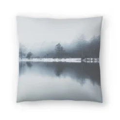Fog On Lake By Tanya Shumkina Throw Pillow - Americanflat -Americanflat GUEST c585ec00 c347 4750 9909 805dac52b6ec