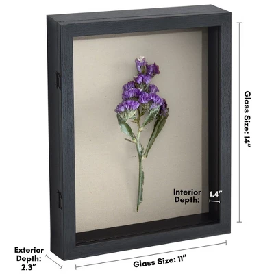 Americanflat Front Opening 11x14 Shadow Box Frame With Shatter-Resistant Glass, Silhouette Collection, Shadow Box Display Case For Tabletop, Black 3 Americanflat Front Opening 11x14 Shadow Box Frame With Shatter-Resistant Glass, Silhouette Collection, Shadow Box Display Case For Tabletop, Black