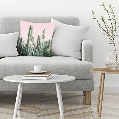 Cactus On Pink By Tanya Shumkina Throw Pillow - Americanflat 4 Cactus On Pink By Tanya Shumkina Throw Pillow - Americanflat - Image 2