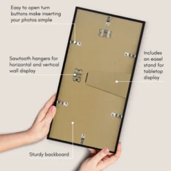 Americanflat 8x16 Picture Frame - Streamline Collection - Thin Border Photo Frame For Tabletop And Wall Display - Black -Americanflat GUEST de774b18 7c9c 40f9 9b74 953bda831b2a