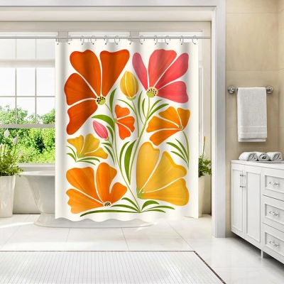 Americanflat 71" X 74" Shower Curtain, Spring Wildflowers By Modern Tropical 3 Americanflat 71" X 74" Shower Curtain, Spring Wildflowers By Modern Tropical