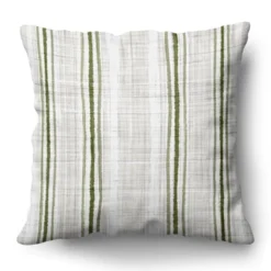 Americanflat 18x18 Throw Pillow With Sewn-In Insert - All-In-One Decorative Pillows - No Cover Needed - Polyester - Green And White