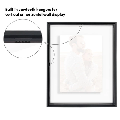 Americanflat Aluminum 8x10 Floating Picture Frame - Set Of 2 - Use As 5x7 Picture Frame Or Display 8x10 Photo - Photo Frames For Wall - Black 6 Americanflat Aluminum 8x10 Floating Picture Frame - Set Of 2 - Use As 5x7 Picture Frame Or Display 8x10 Photo - Photo Frames For Wall - Black - Image 4