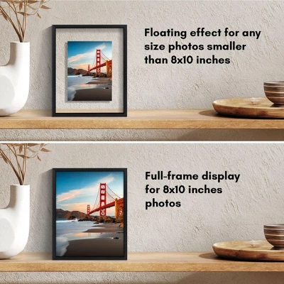 Americanflat Aluminum 8x10 Floating Picture Frame - Set Of 2 - Use As 5x7 Picture Frame Or Display 8x10 Photo - Photo Frames For Wall - Black 5 Americanflat Aluminum 8x10 Floating Picture Frame - Set Of 2 - Use As 5x7 Picture Frame Or Display 8x10 Photo - Photo Frames For Wall - Black - Image 3