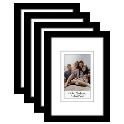 Americanflat 4x6 Picture Frame - Set Of 4 - 2x3 With Mat For Instant-Print Photos - Black Mini Picture Frames With Shatter-Resistant Glass 3 Americanflat 4x6 Picture Frame - Set Of 4 - 2x3 With Mat For Instant-Print Photos - Black Mini Picture Frames With Shatter-Resistant Glass