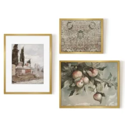 Americanflat 3 Piece Vintage Gallery Wall Art Set - Apple Tree Watercolor, Southern Austria, Afghan Rug By Maple + Oak -Americanflat GUEST f1f5f20a 9ce9 4e1f a17a fe19b7642821