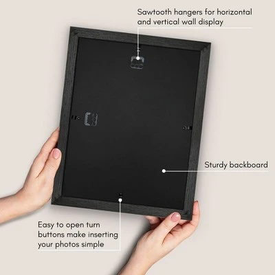 Americanflat 11x14 Picture Frame - Use As 8x10 Frame With Mat Or Display 11x14 Photo Without Mat - Hudson Collection - Black 6 Americanflat 11x14 Picture Frame - Use As 8x10 Frame With Mat Or Display 11x14 Photo Without Mat - Hudson Collection - Black - Image 4