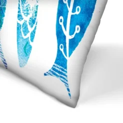 Naut Blue Fish By Kristine Lombardi Throw Pillow - Americanflat