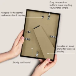 Americanflat 7x10 Picture Frame - Streamline Collection - Thin Border Photo Frame For Tabletop And Wall Display - Black -Americanflat GUEST fd68de2c 8d8e 4341 b2ed 369f236e6059