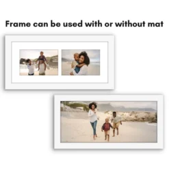 Americanflat 4x6 Double Picture Frame - Fits Two 4x6 Photos Or Use As One 6x14 Frame -- Collage Frames For Tabletop And Wall Display - White -Americanflat GUEST fe33059a e2f4 4ae3 b72e e0efe62999a6