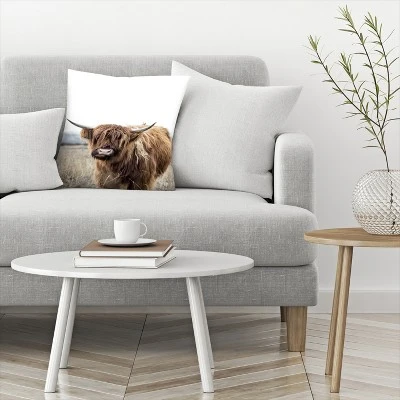 Highland Cow By Tanya Shumkina Throw Pillow - Americanflat 4 Highland Cow By Tanya Shumkina Throw Pillow - Americanflat - Image 2